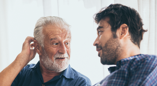 Senior father and son