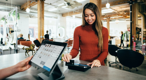 woman making transaction