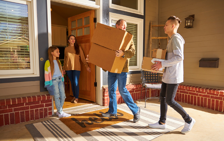 family moving into new home