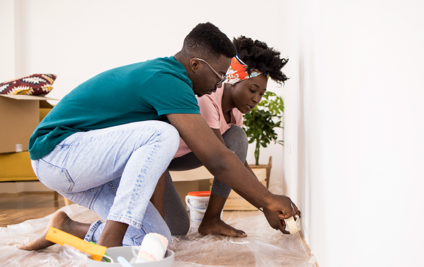 couple renovating home