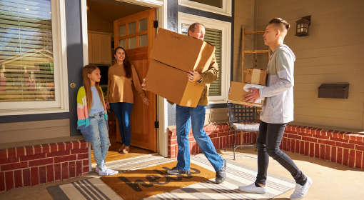 family moving into new home