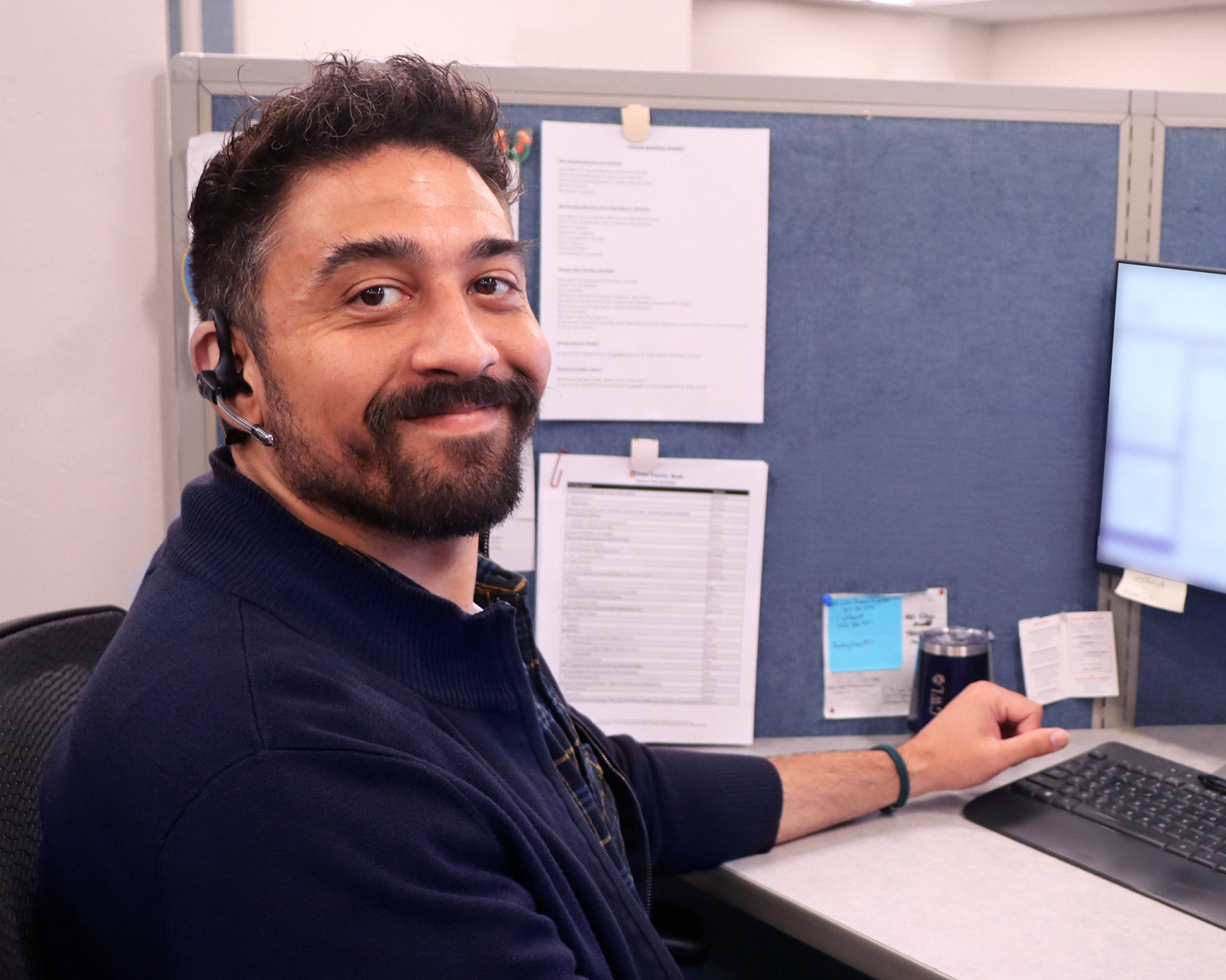 smiling customer service representative
