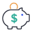 piggy bank color icon