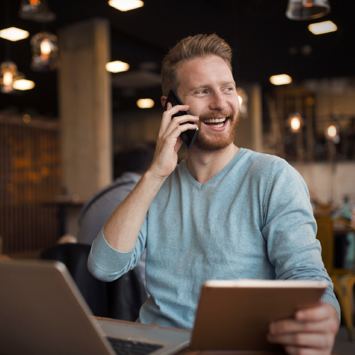 Man calling the FFB Direct Line 24