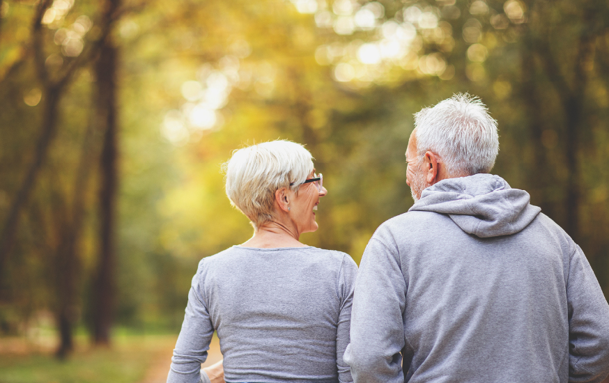 couple going for a walk without worry