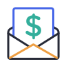dollar sign in envelope icon color